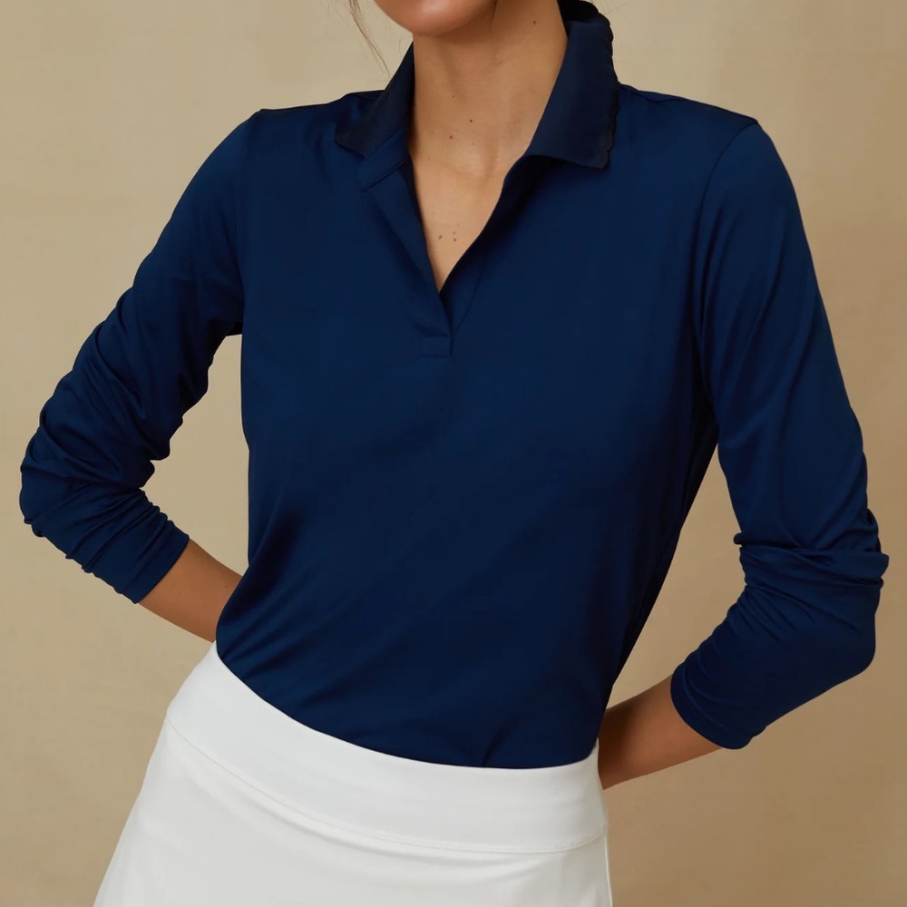 Ann Taylor Navy Blue Long Sleeve Top